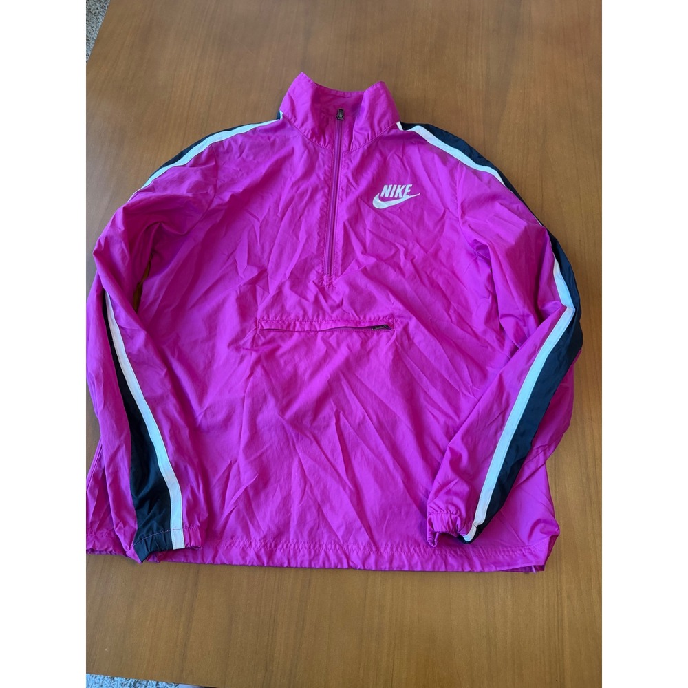 Nike‎ Athletic Dept Half Zip Pullover Jacket Black White Pink Running Track